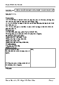 Giáo án môn Số học Lớp 6 - Tiết 85: Tính chất cơ bản của phép nhân phân số - Huỳnh Thị Thanh Loan