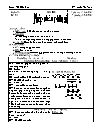 Giáo án môn Số học Lớp 6 - Tiết 86, Bài 10: P
