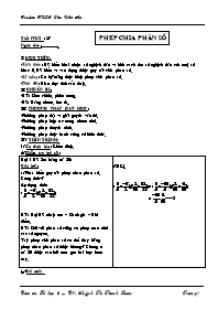 Giáo án môn Số học Lớp 6 - Tiết 87: Phép chia phân số - Huỳnh Thị Thanh Loan