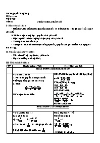 Giáo án môn Số học Lớp 6 - Tiết 87: Phép chia