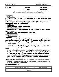 Giáo án môn Số học Lớp 6 - Tiết 89: Hỗn số. Số thập phân. Phần trăm - Trần Thị Giao Linh
