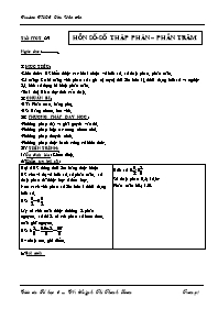 Giáo án môn Số học Lớp 6 - Tiết 89: Hỗn số. Số thập phân. Phần trăm - Huỳnh Thị Thanh Loan