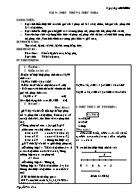 Giáo án môn Số học Lớp 6 - Tiết 9: Phép trừ v
