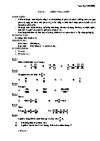 Giáo án môn Số học Lớp 6 - Tiết 93: Kiểm tra 