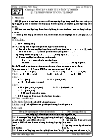 Giáo án môn Số học Lớp 6 - Tuần 1 - Năm học 2