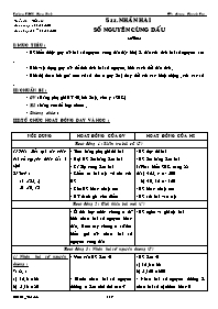 Giáo án môn Số học Lớp 6 - Tuần 21 đến 22 - Năm học 2009-2010 - Lương Thanh Sơn