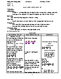Giáo án môn Số học Lớp 6 - Tuần 27 - Phạm Văn Thái