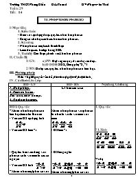 Giáo án môn Số học Lớp 6 - Tuần 29 - Phạm Văn Thái