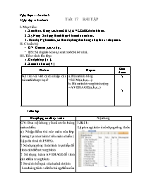 Giáo án môn Tin học Lớp 7 - Tuần 9 - Năm học 2012-2013
