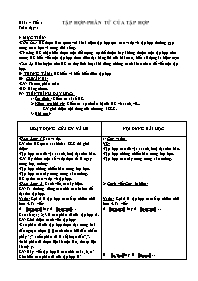 Giáo án Số học Lớp 6 - Tiết 1, Bài 1: Tập hợp. Phần tử của tập hợp (Bản 2 cột)
