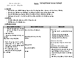 Giáo án Số học Lớp 6 - Tiết 1: Tập hợp. Phần tử của tập hợp - Lưu Hồng Tân