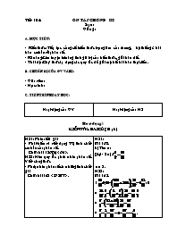 Giáo án Số học Lớp 6 - Tiết 105 đến 106 (bản 