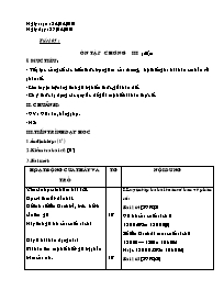 Giáo án Số học Lớp 6 - Tiết 105: Ôn tập chương III (tiếp) - Năm học 2009-2010 (bản 3 cột)