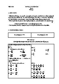 Giáo án Số học Lớp 6 - Tiết 107 đến 108 (bản 2 cột)