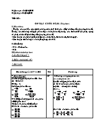Giáo án Số học Lớp 6 - Tiết 107: Ôn tập cuối năm (tiếp theo) - Năm học 2009-2010 (bản 3 cột)
