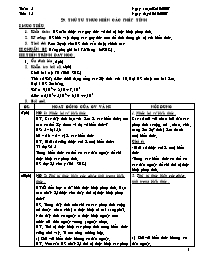Giáo án Số học Lớp 6 - Tiết 15, Bài 9: Thứ tự thực hiện các phép tính - Năm học 2007-2008