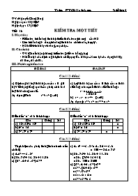 Giáo án Số học Lớp 6 - Tiết 18: Kiểm tra một tiết - Năm học 2006-2007 - Nguyễn Công Sáng