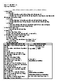 Giáo án Số học Lớp 6 - Tiết 19, Bài 10: Tính chất chia hết của một tổng - Năm học 2012-2013