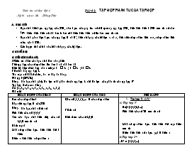 Giáo án Số học Lớp 6 - Tiết 2: Tập hợp. Phần tử của tập hợp - Lưu Hồng Tân (bản 3 cột)