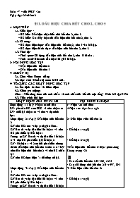 Giáo án Số học Lớp 6 - Tiết 20, Bài 11: Dấu hiệu chia hết cho 2, cho 5 - Năm học 2012-2013