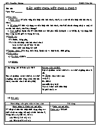 Giáo án Số học Lớp 6 - Tiết 22: Dấu hiệu chia