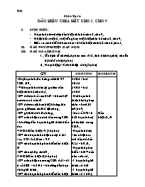 Giáo án Số học Lớp 6 - Tiết 23: Dấu hiệu chia hết cho 3, cho 9 (Bản 3 cột)