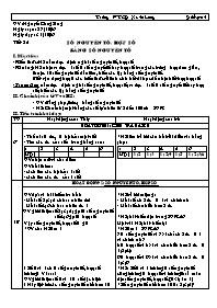 Giáo án Số học Lớp 6 - Tiết 25: Số nguyên tố. Hợp số. Bảng số nguyên tố - Năm học 2006-2007 - Nguyễn Công Sáng