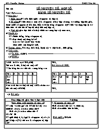 Giáo án Số học Lớp 6 - Tiết 25: Số nguyên tố, hợp số, bảng số nguyên tố - Nguyên Hoàng