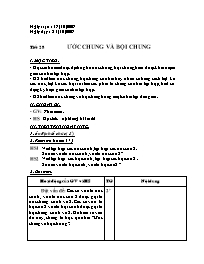 Giáo án Số học Lớp 6 - Tiết 28: Ước chung và 