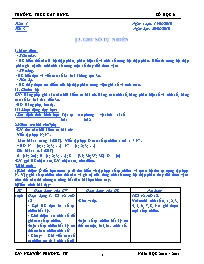 Giáo án Số học Lớp 6 - Tiết 3 đến 77 - Năm họ