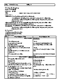 Giáo án Số học Lớp 6 - Tiết 3: Phép trừ hai số nguyên - Năm học 2006-2007 - Nguyễn Công Sáng Giáo án Số học Lớp 6 - Tiết 3: Phép trừ hai số nguyên - Năm học 2006-2007 - Nguyễn Công Sáng