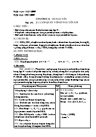 Giáo án Số học Lớp 6 - Tiết 39, Bài 1: Làm quen với số nguyên âm - Năm học 2009-2010