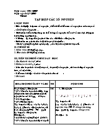 Giáo án Số học Lớp 6 - Tiết 40: Tập hợp các số nguyên - Năm học 2009-2010
