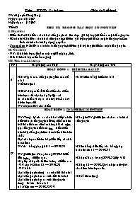 Giáo án Số học Lớp 6 - Tiết 42: Thứ tự trong tập hợp số nguyên - Năm học 2006-2007 - Nguyễn Công Sáng
