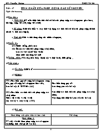 Giáo án Số học Lớp 6 - Tiết 47: Tính chất của phép cộng các số nguyên - Nguyên Hoàng
