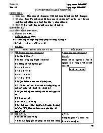 Giáo án Số học Lớp 6 - Tiết 49, Bài 7: Phép trừ hai số nguyên - Năm học 2007-2008