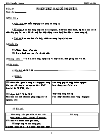 Giáo án Số học Lớp 6 - Tiết 49: Phép trừ hai số nguyên - Nguyên Hoàng