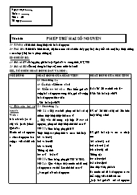 Giáo án Số học Lớp 6 - Tiết 50: Phép trừ hai 