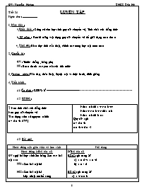 Giáo án Số học Lớp 6 - Tiết 54: Luyện tập - Nguyên Hoàng