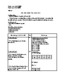 Giáo án Số học Lớp 6 - Tiết 57: Trả bài kiểm tra học kỳ I - Năm học 2009-2010 (bản 3 cột)