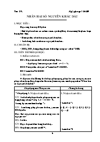 Giáo án Số học Lớp 6 - Tiết 59 đến 67 - Năm học 2008-2009 Giáo án Số học Lớp 6 - Tiết 59 đến 67 - Năm học 2008-2009
