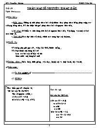 Giáo án Số học Lớp 6 - Tiết 59: Nhân hai số nguyên khác dấu - Nguyên Hoàng