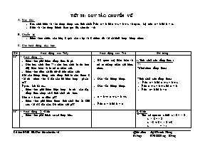 Giáo án Số học Lớp 6 - Tiết 59: Quy tắc chuyển vế - Lại Thanh Hương