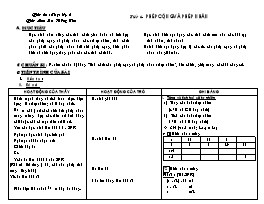 Giáo án Số học Lớp 6 - Tiết 6: Phép cộng và phép nhân - Lưu Hồng Tân