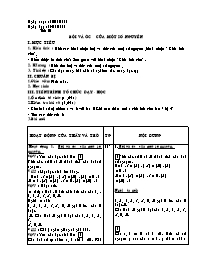 Giáo án Số học Lớp 6 - Tiết 65: Bội và ước của một số nguyên - Năm học 2009-2010 (bản 3 cột)
