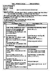 Giáo án Số học Lớp 6 - Tiết 65: Bội và ước của một số nguyên - Năm học 2006-2007 - Nguyễn Công Sáng