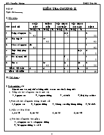 Giáo án Số học Lớp 6 - Tiết 67: Kiểm tra chương II - Nguyên Hoàng