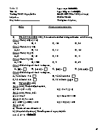 Giáo án Số học Lớp 6 - Tiết 68: Kiểm tra 1 tiết số 3 - Năm học 2007-2008