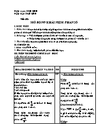Giáo án Số học Lớp 6 - Tiết 69: Mở rộng khái niệm phân số - Năm học 2009-2010 (bản 3 cột)