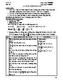 Giáo án Số học Lớp 6 - Tiết 70, Bài 2: Phân số bằng nhau - Năm học 2007-2008